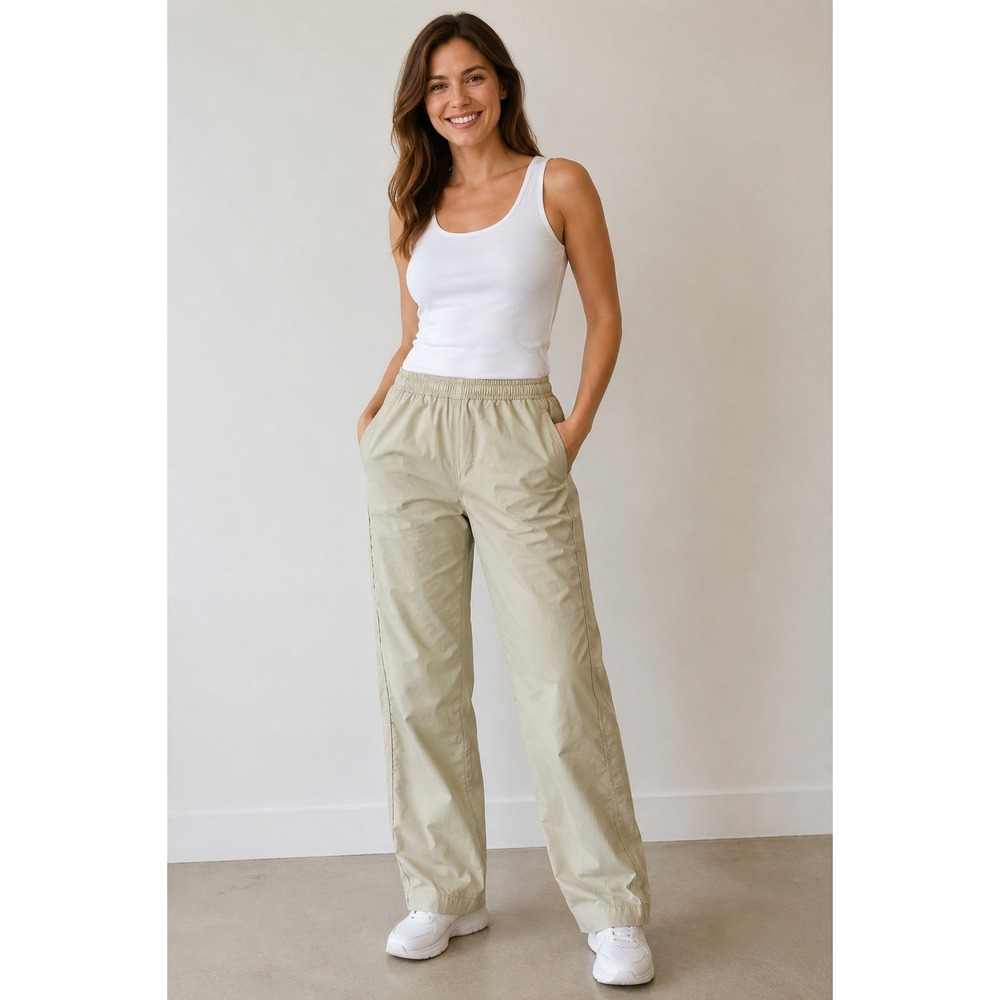 Solumbra Sun Protective Pants Tan Khaki Elastic Waist Nylon Small 2150A11